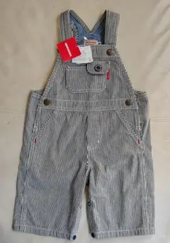 【新品】　ミキハウス　ストライプオーバーオール