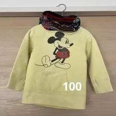 【DENIM DUNGAREE】ミッキーパーカー100