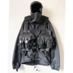 変形デザイン ポケット 黒 ブラック ミリタリー タクティカルベスト ジャケット