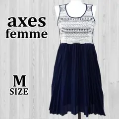 axes femme アクシーズファム レース プリーツ ワンピース