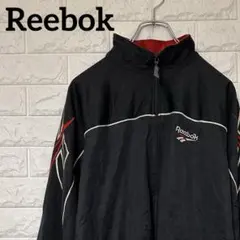 リーボック　90s　トラックジャケット　刺繍ロゴ　M　ブラック　1960