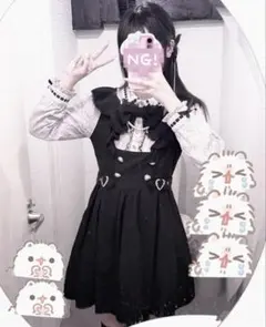 リズリサ ダブルハートラッフルワンピース 黒 - メルカリ