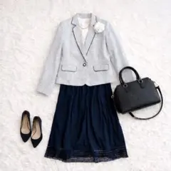 ママスーツ L セレモニー3点セット入学式 卒業式 ジャケット スカート