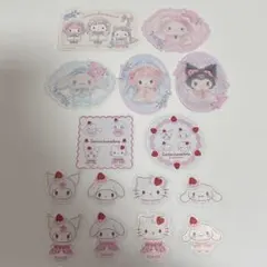 サンリオ　いちごホイップケーキ　ホワイトフリル　シール　ステッカー　セット　①