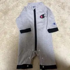 Champion グレー ジッパー付きロンパース 70