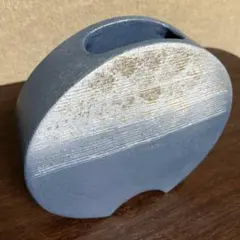 【美品】1 陶製変形花器　生花　池坊　丸型　フラワーベース　モダンインテリアのサムネイル