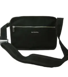 marimekko ブラックショルダーバッグ コットンキャンバス 黒　CITY