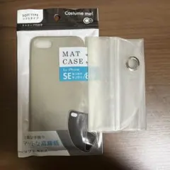 iPhone SE/8/7用クリアマットケース グレー ＆ スマホ防水ケース