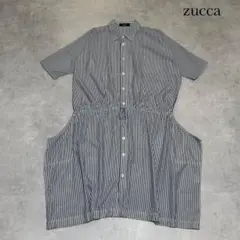 zucca ズッカ ストライプ 変形 シャツワンピース 半袖 R271