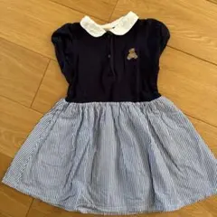 petit main 半袖ワンピース 100cm ネイビー