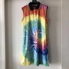 極美品　レザレクション　ワンピース　ゴルフウェア　お洒落　タイダイ柄のサムネイル