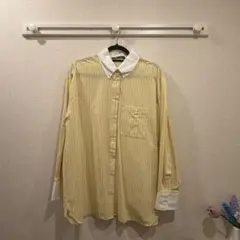 【新品未使用】イエローストライプシャツ Mサイズ