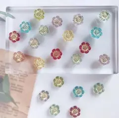 【No.770】30個　フラワー　カラフル　花　ビーズ