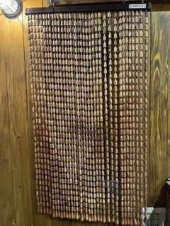 木製のれん 珠暖簾　昭和レトロ　高さ120cm 幅62.5〜100cm 調整可