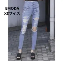 EMODA ハードクラッシュハイウエスト ハイウエストジーンズ