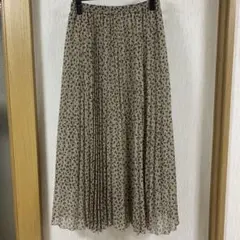 レオパード柄 プリーツロングスカート