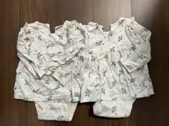 ベビー ロンパース 花柄 2枚セット双子
