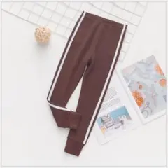 サイドライン レギンス 裾絞り ブラウン 110(身長100-110cm) 3