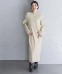 美品★apart by lowrys ツイード 2Pニットワンピース