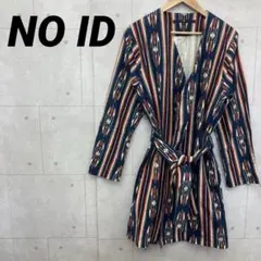 NO ID ノーアイディー ノーカラージャケット ガウン ネイティブ柄