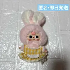 babythree ミニマカロンぬいぐるみキーホルダー　うさぎ　ピンク　即日