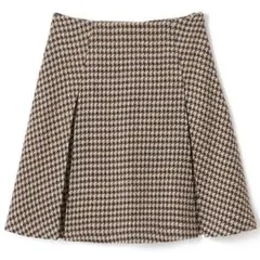 GRL グレイル インパン裏地付き千鳥柄フレアミニスカート BRN[mei25]