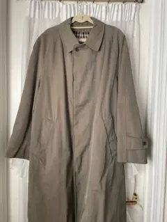 希少 80s 英国製 アクアスキュータム 玉虫色 ステンカラーコート L相当