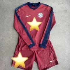 Nike サッカーウェアセット 京都橘高校　サッカー　エンジ　上m 下L Nike サッカーウェアセット 京都橘高校 サッカー エンジ 上m 下L
