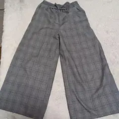 Pain set チェック柄 ワイドパンツ 135-145cm