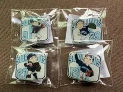 【ヤクルトスワローズ】2025 ピンバッジ４点セット　小川　中村悠平　塩見　石山