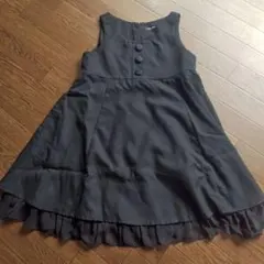 黒いノースリーブAラインワンピース、コムサイズム