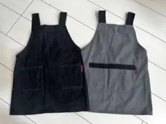 デニム・ストライプエプロン 120-130cm 2枚セット