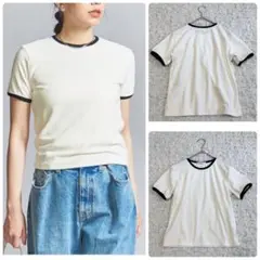 【美品】ビューティアンドユース B&Y パイルリンガーTシャツ