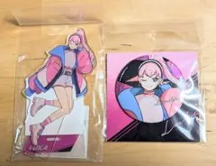 巡音ルカ アクリルスタンド、缶バッジ スポーティテーマ