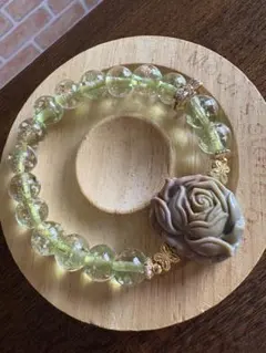 人気の夜光粒　アラシャン瑪瑙の薔薇とのデザインブレスレット