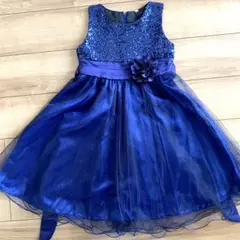 ネイビー スパンコールドレス 140〜150発表会♡