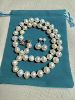 A 6875 本真珠　ネックレスセット　本物　淡水　真珠　パール