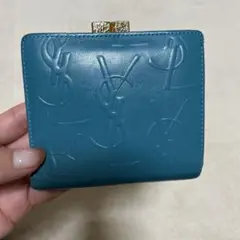 イヴ・サンローラン　二つ折り財布　総ロゴ型押　 YSL 長財布