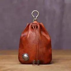 レザー　巾着　ベルト　ポーチ　キーケース　ウエストポーチ　アメカジ　ツーリング