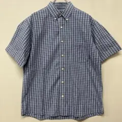 【Helly Hansen】ヘリーハンセン L 半袖チェックシャツ ボタンダウン