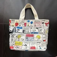 ピーナッツコミック トートバッグ 中型　お弁当バッグ　スヌーピー　ほぼ未使用
