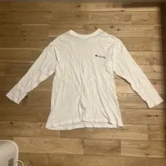 チャンピオン Tシャツ レディース 長袖 M ロゴ刺繍入り 白 ホワイト 無地