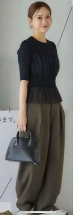しまむらmysacloset コクーンパンツ ブラック Lサイズ ワイドパンツのサムネイル