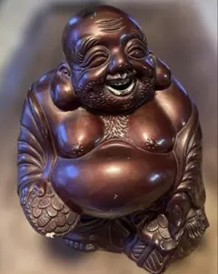 寿光作　置物 34㎝　布袋様 アンティーク