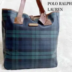 大容量 POLO RALPH LAUREN ブラックウォッチ PVCトートバッグ
