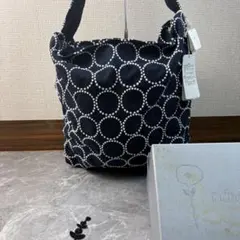 新品未使用　タグ　箱付き♡ミナペルホネン　リネン　タンバリン　バッグ　刺繍　総柄のサムネイル