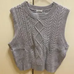 Honeys グレー ニットベスト S