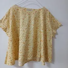 サマンサモスモス　フレンチ袖 小花柄　リバティ　シャツ　ブラウス