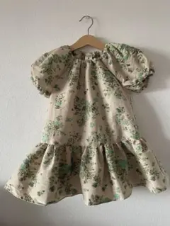 leur logeue 100cm 刺繍花柄ワンピース