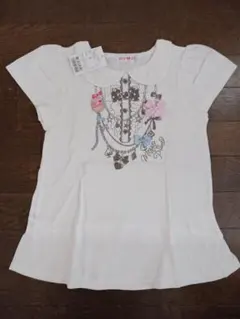 新品未使用メゾピアノmezzo pianoホワイト 半袖Tシャツ140cm